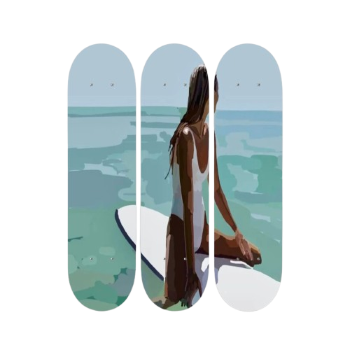 Ocean Surfer Skateboard Wall Art