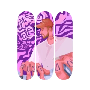 Purple Portrait Skateboard Wall Art