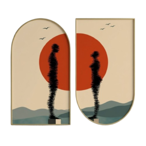Abstract Couple Sunset Wall Art