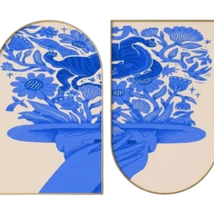 Blue Floral Hat Wall Art