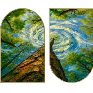 Swirling Sky Forest Wall Art