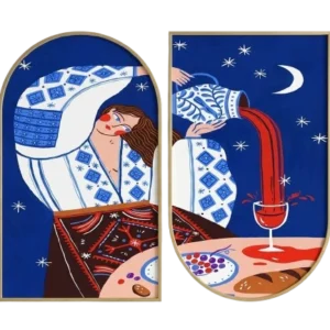 Boho Night Wine Dinner Wall Art