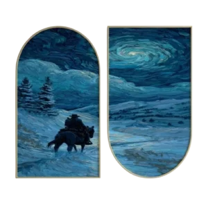 Snowy Cowboy Ride Wall Art