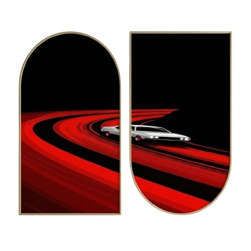 Retro Car Drift Wall Art
