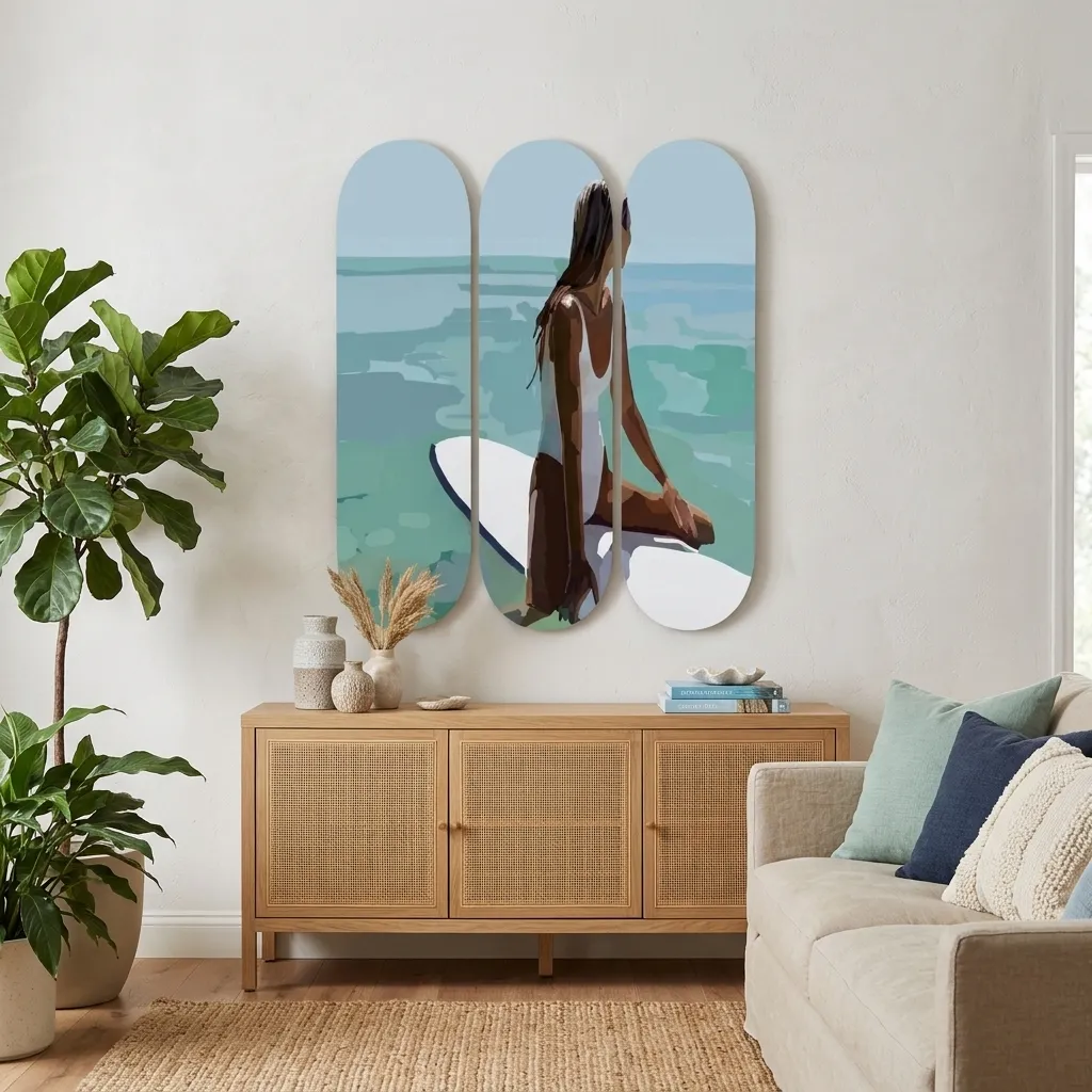 Ocean Surfer Skateboard Wall Art - Image 2