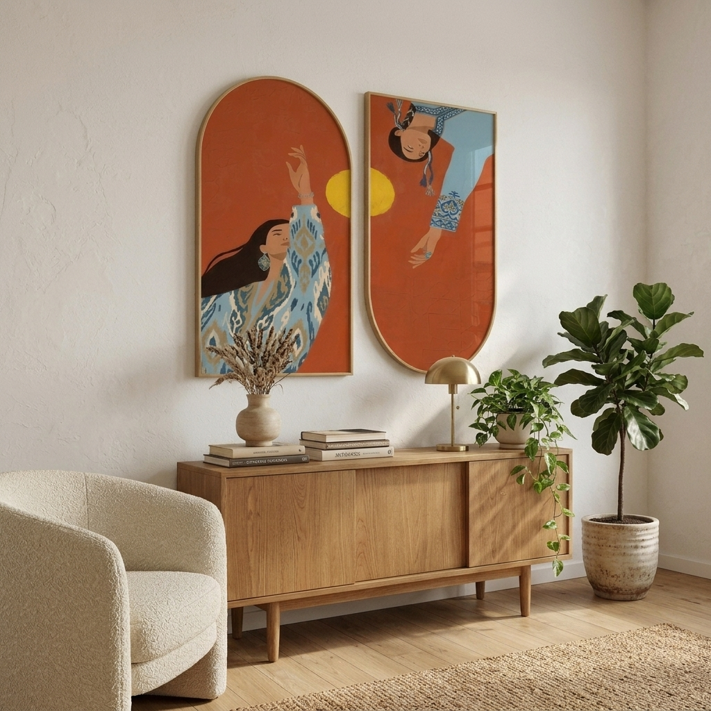 Boho Folk Women Wall Art - Image 3