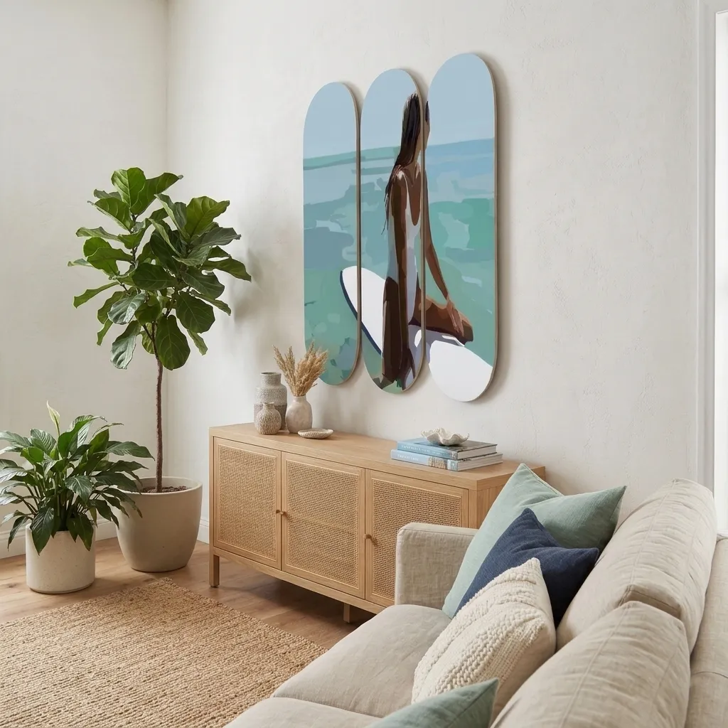 Ocean Surfer Skateboard Wall Art - Image 3