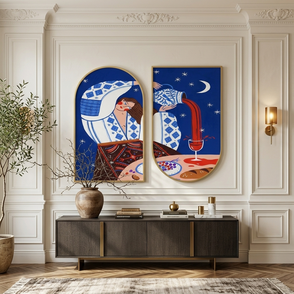 Boho Night Wine Dinner Wall Art - Image 2