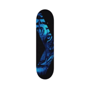 Blue Neon Tiger Skateboard Wall Art Deck