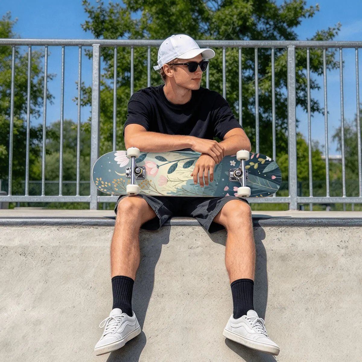 Pastel Floral Skateboard - Image 2