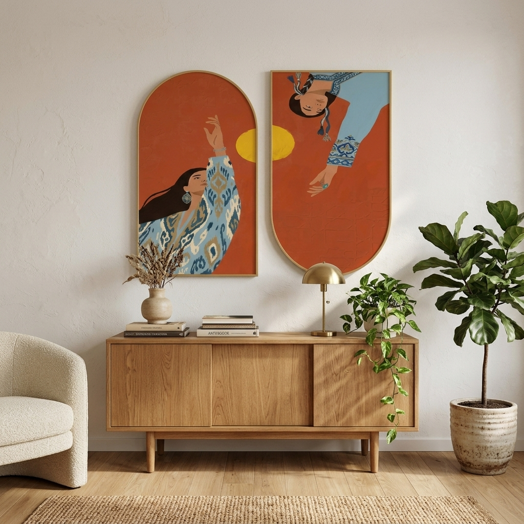 Boho Folk Women Wall Art - Image 2