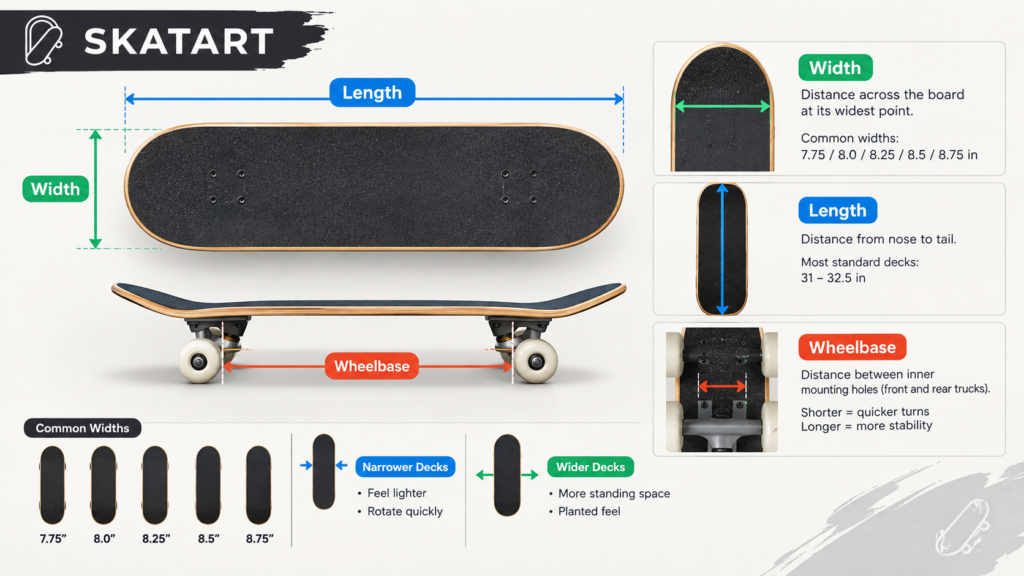Skateboard size guide