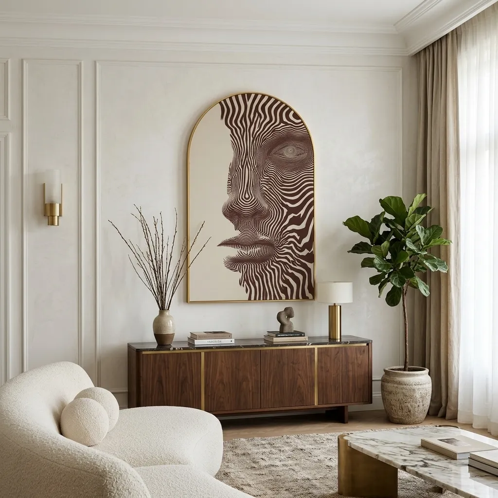 Abstract Face Line Art Wall Art - Image 2